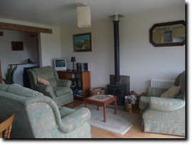 Lounge with wood burner